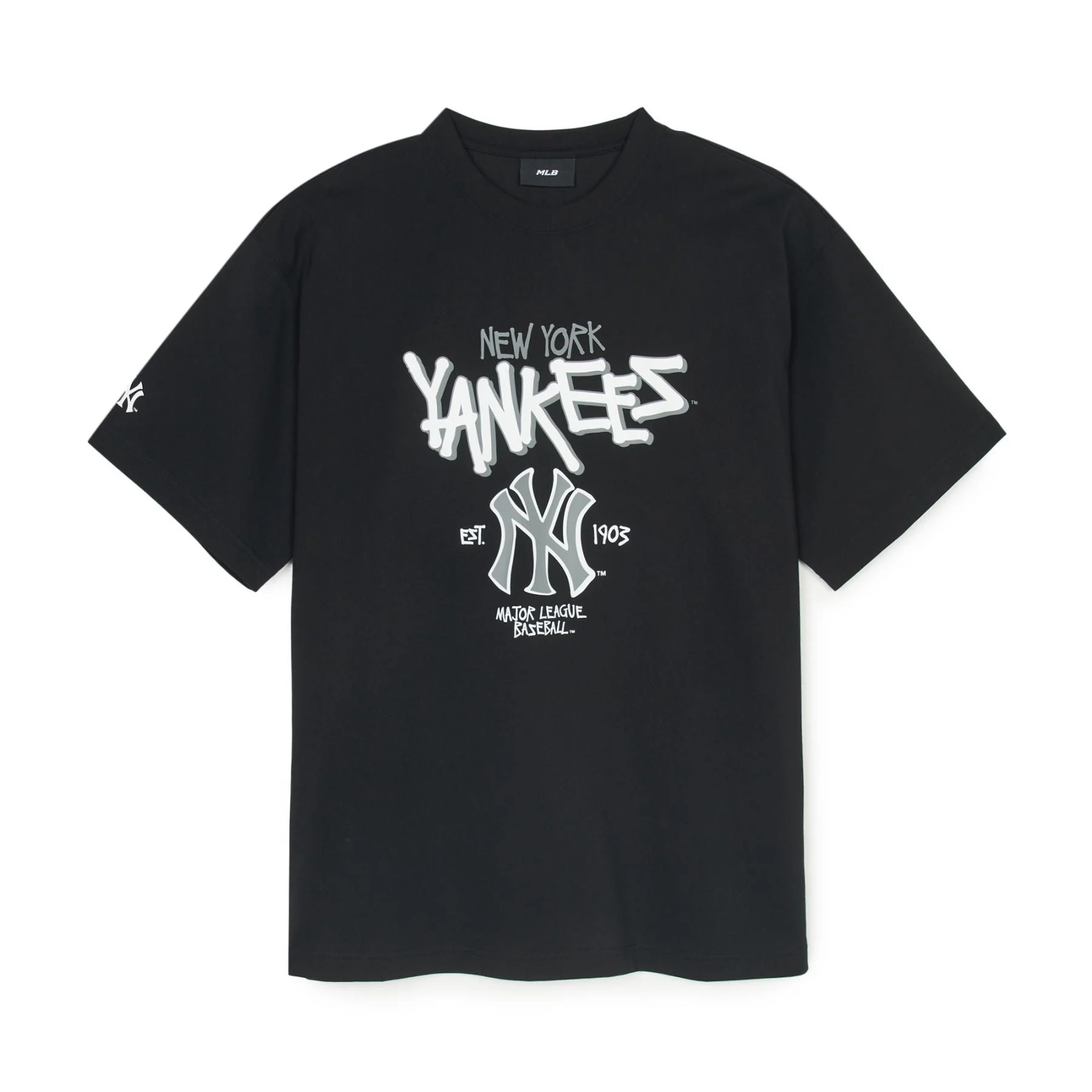 Áo Thun Unisex MLB Cổ Tròn Tay Ngắn Form Oversize Basic Street Big Logo - Ảnh chi tiết 3